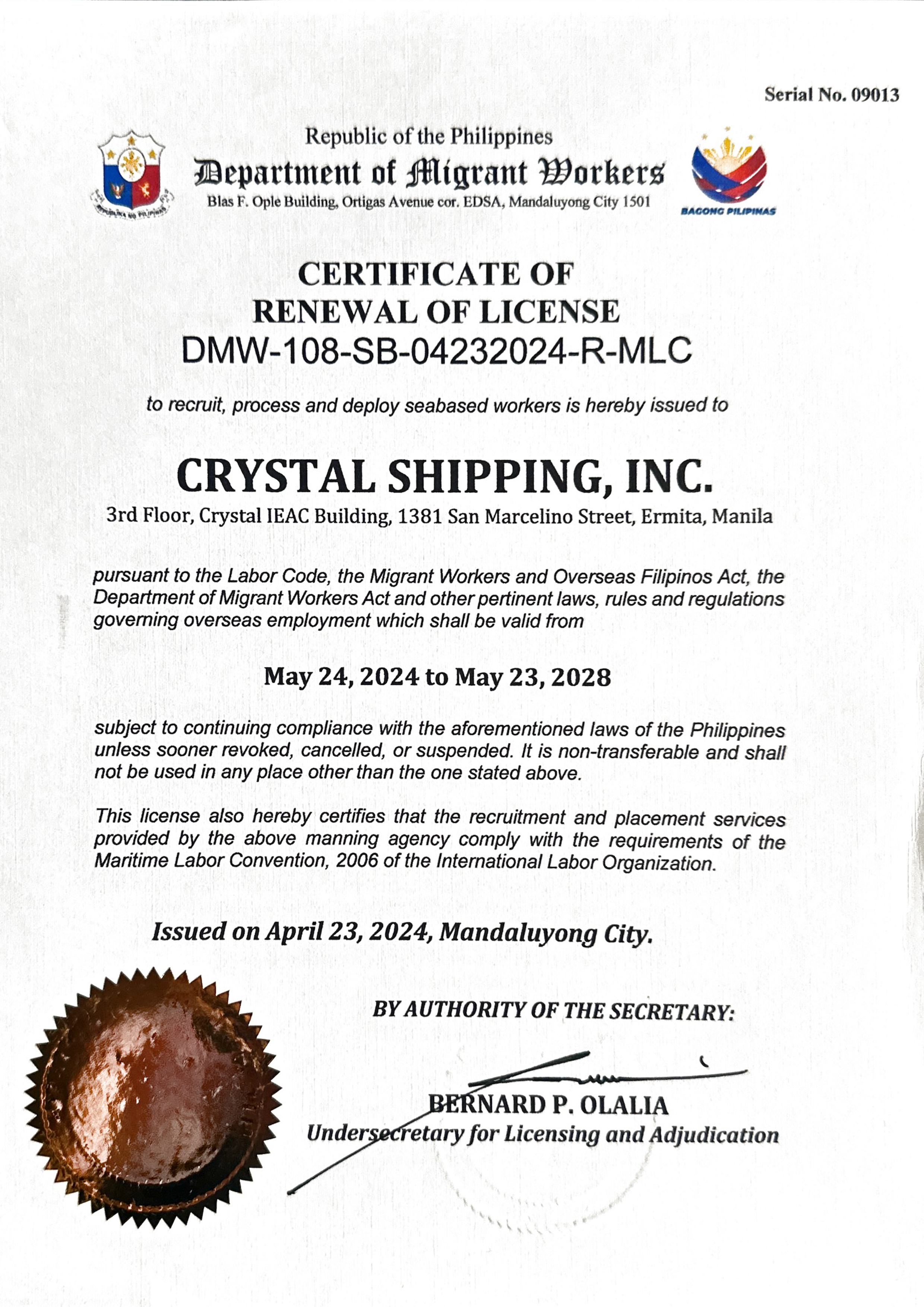 DMW MLC Certification